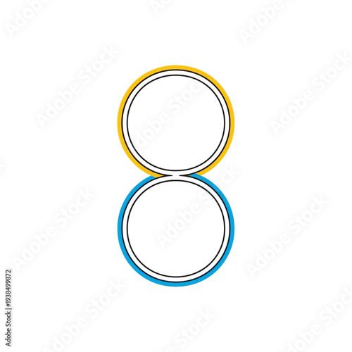 Number Eight Sign Symbol Icon.