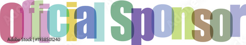 Official Sponsor Colorful Overlapping Text Vector