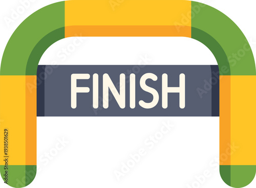 Finish line arch banner indicating the completion of a race or contest