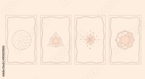 Esoteric Symbols Tarot Cards, Mystic Geometric Designs, Spiritual Background