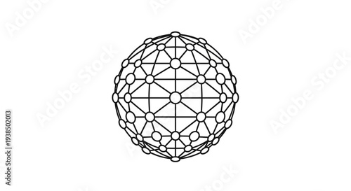 Geometric Sphere Complex Structure Illustration Design.
