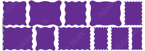  Rectangular zigzag curved box. Vector illustration.