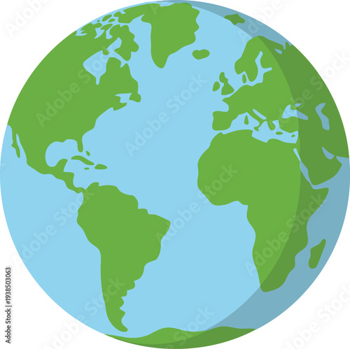 Vibrant green and blue globe representing Earth from space