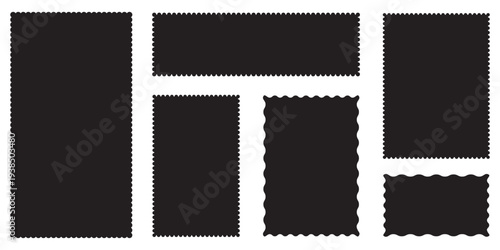  Rectangular zigzag curved box. Vector illustration.