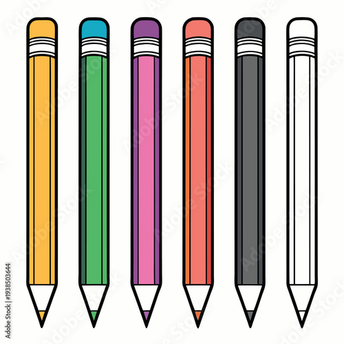 Set of colored pencils