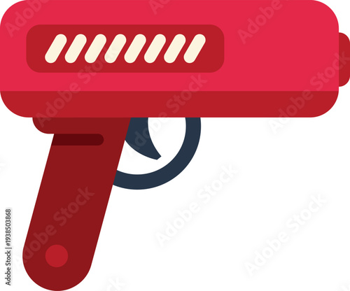 Red futuristic blaster gun symbolizing sci fi weaponry and gaming