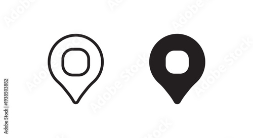 Prinmap pin point location icons Editable Stroke Pointer, Geolocation, Navigation, gps, direction, place, compass, contact, search concept icon. Flat style for graphic design, logo Isolated on whitet