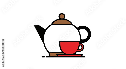 Teapot and teacup illustration