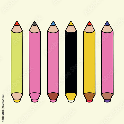 Set of colored pencils