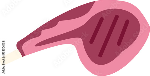 Meat chop displaying a cut of fresh red meat with a bone