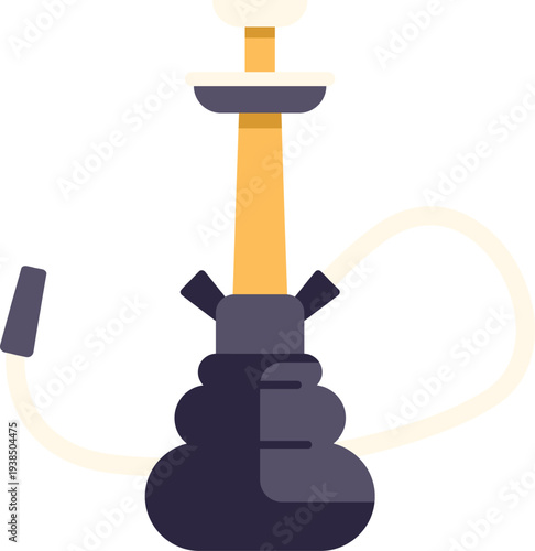 Hookah illustration showing water pipe with hose and bowl for relaxation