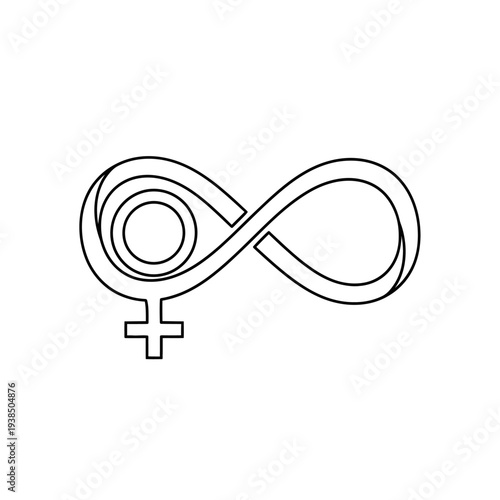Female symbol infinity sign logo.