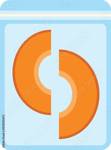 Sliced fruit pieces packaging in a vacuum sealed freezer bag, preserving freshness