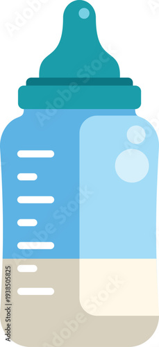 Baby bottle filled with milk for infant feeding