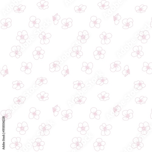 Minimal Pink Flower Seamless Pattern Background