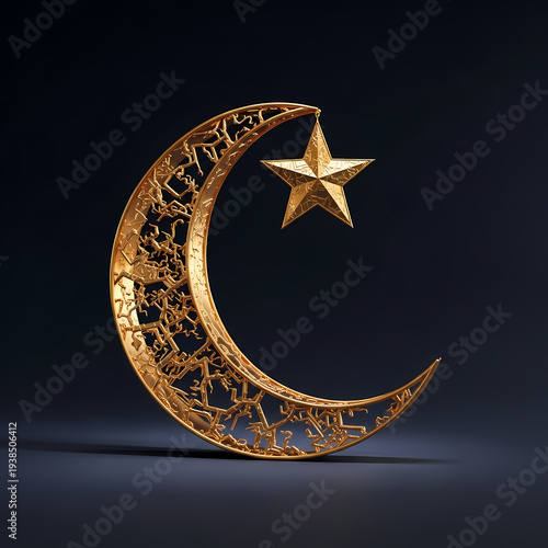 Vector illustration of a golden star medal emblem on an abstract background with decorative stars symbolizing a military style award design 2026