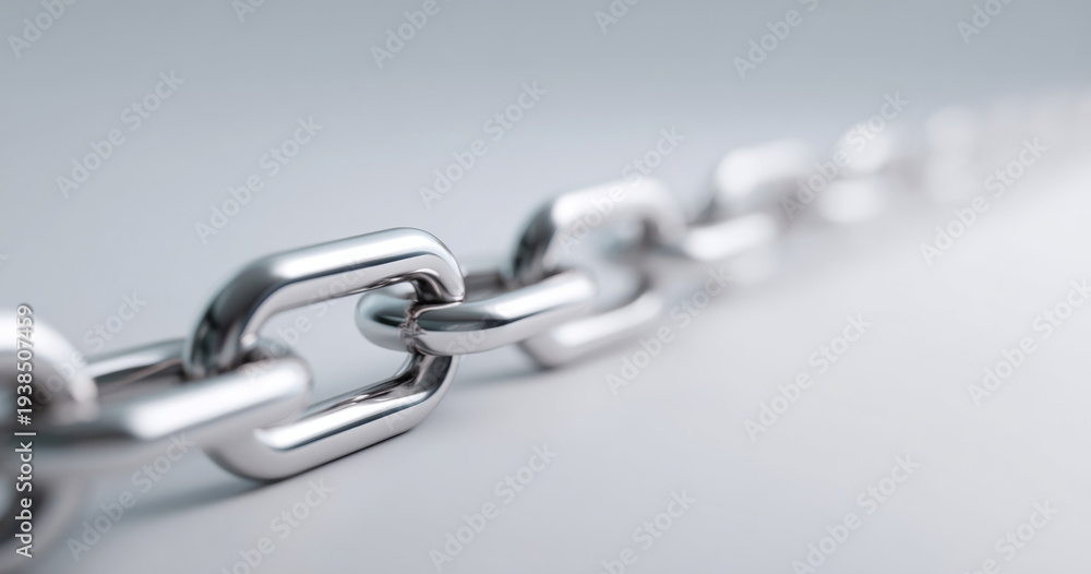 Obraz premium Close-up of shiny metal chain links
