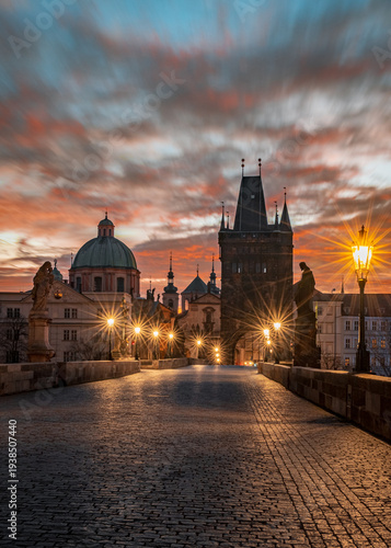 river, bridge, city, architecture, prague, europe, travel, castle, town, cityscape, building, landmark, old, panorama, tourism, view, sky, ancient, winter, blue, sunrise, sunset, urban, czech, charles