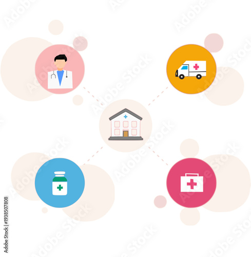 Medical Services Infographic Icons Flat Vector Illustration