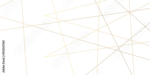 Minimal luxury white background with elegant gold geometric lines, random intersecting metallic pattern for modern branding and creative design