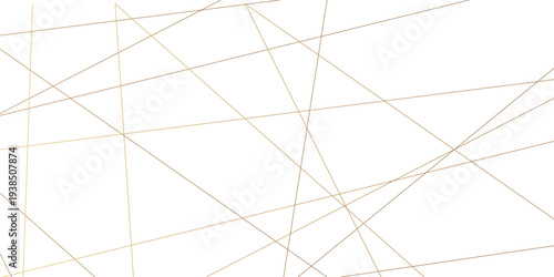 Abstract white background with thin golden intersecting lines, minimal luxury geometric pattern for elegant branding, poster, template and technology design