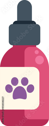 Pet medicine bottle showing a paw print label for animal health