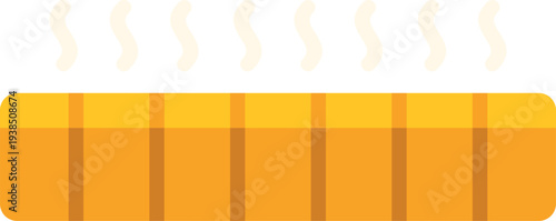 Warm bread baguette steaming, representing bakery food