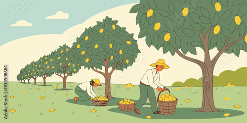 A serene picnic scene under the shade of a large tree with a family enjoying their time. Vector