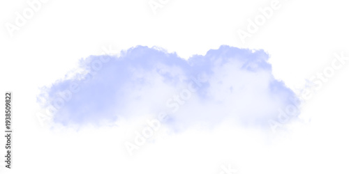 Tableau sur toile A single white fluffy cloud isolated on a black background for design overlay na
