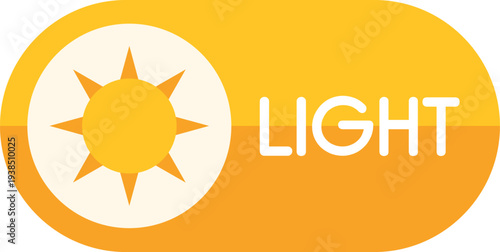 Toggle switch managing light mode with a sun icon, representing brightness control
