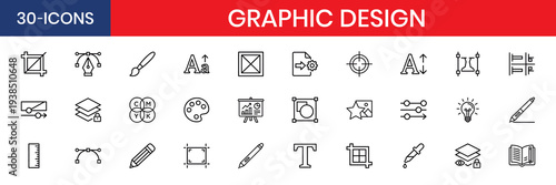 Graphic Design Outline Icon Collection Logo Brand Mood Board