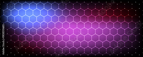 Futuristic hexagon vector illustration. Futuristic hexagon vector illustration. HUD element. Technology concept. 3d landscape. Big data. Ppt webinar presentation bg for banner template.