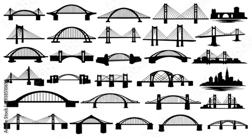 Collection of Diverse Bridge Silhouettes - Architectural Engineering Marvels