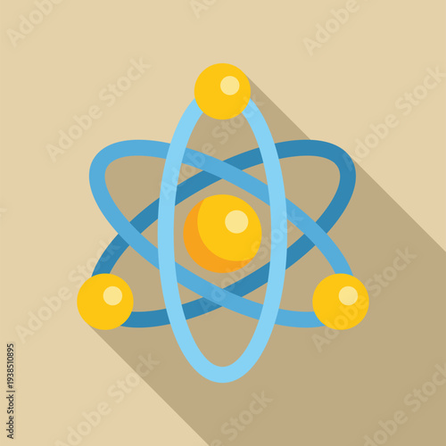 Atom structure with electrons revolving around a central nucleus, representing science
