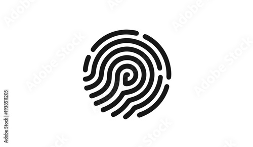 Fingerprint icon. Simple vector illustration on black and white background .vector icon
