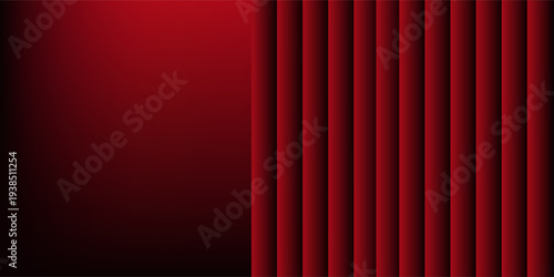 Gradien merah abstrak pink pada latar belakang hitam dengan garis-garis kaca mengkilap dan gelombang lembut, menciptakan distorsi sederhana