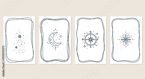 Mystical Celestial and Compass Card Designs