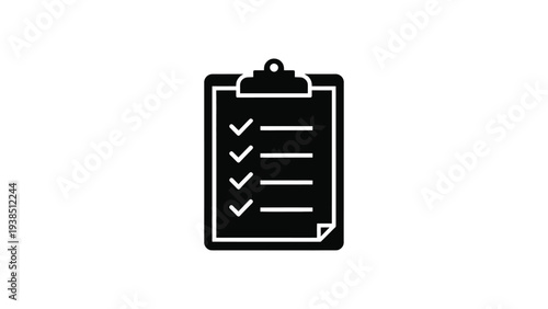 Clipboard checklist icon representing task management, to do list, project planning, productivity tracking and business organization concept