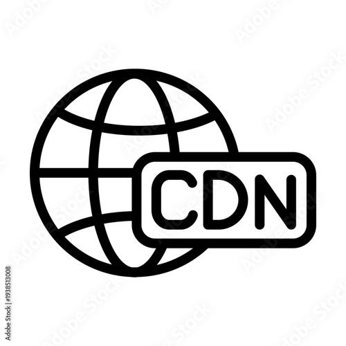 CDN (Content Delivery Netw Vector Icon
