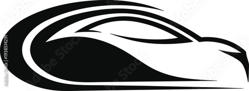 Stylized abstract graphic of a bird in motion with a sleek, modern design Vector