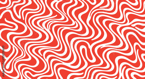 Vibrant orange and white abstract pattern with wavy lines