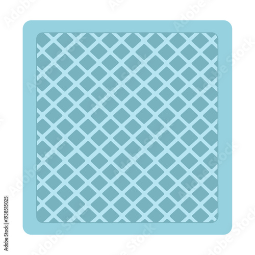 Blue puppy training pad with diamond pattern isolated on white background, featuring clean geometric design and soft pastel colors