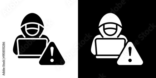 Hacker Icon Set Vector Collection Isolated In Black And White