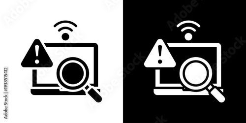 Intrusion Detection Icon Set Vector Collection Isolated In Black And White
