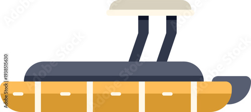 Inflatable rib boat with a motor providing water transport