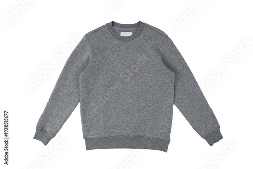 Tableau sur toile Blank grey sweatshirt isolated on white background