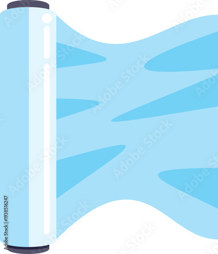 Plastic film roll unwinding, offering food preservation and packaging in kitchens