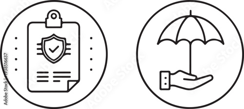 Insurance and policy icon set. coverage, claim, protection symbols collection .