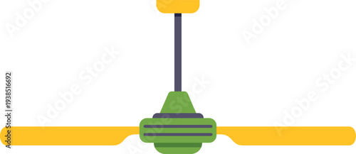 Ceiling fan providing ventilation and cooling an interior room