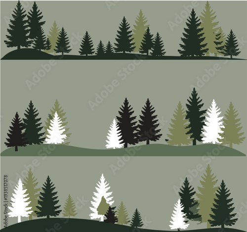 Fir Tree Vector Illustration, Evergreen Conifer Tree Isolated on White Background, Natural Forest Pine Design Element for Winter Landscape, Christmas Decoration, Nature Themes, and Botanical Graphics